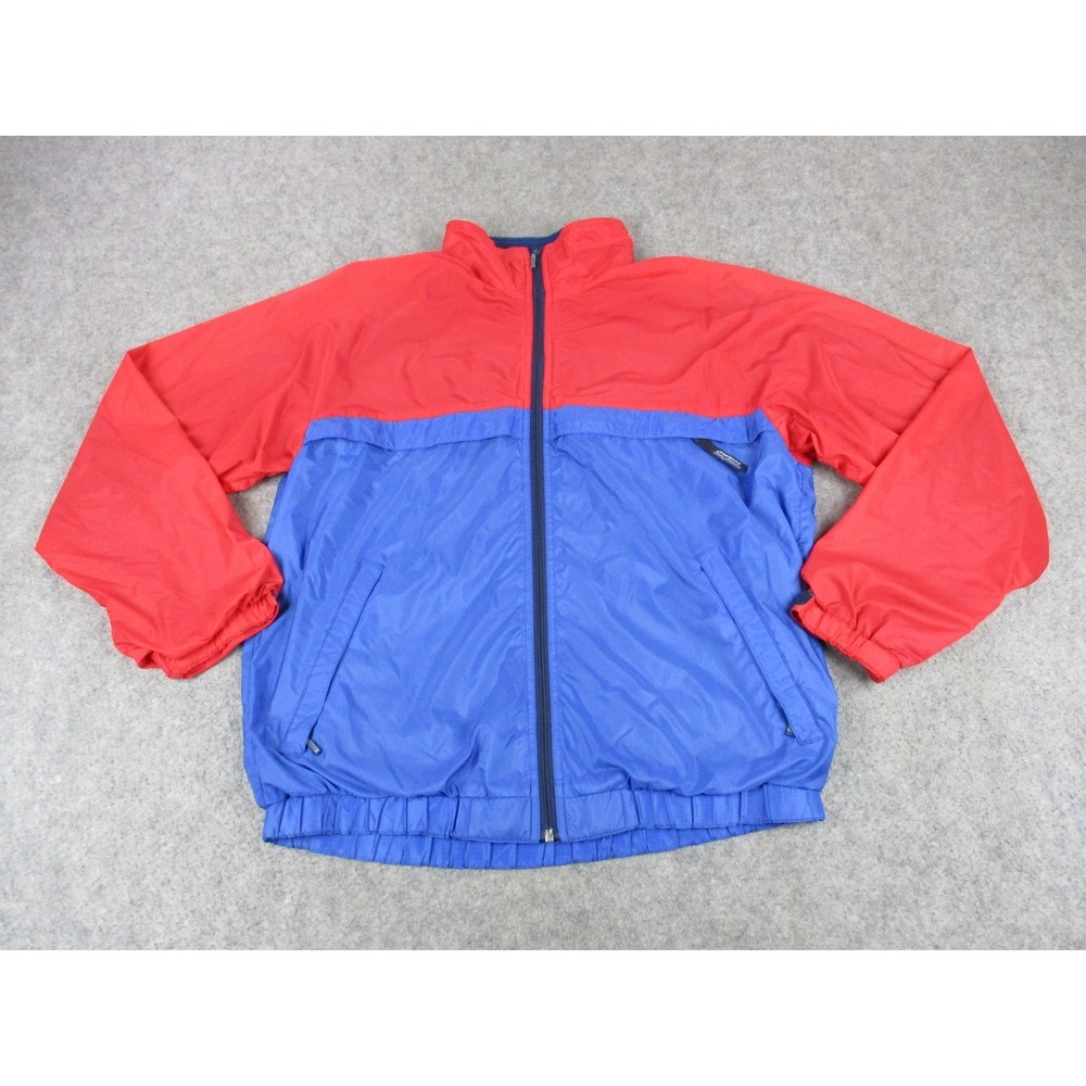 VTG Patagonia Jacket Mens Small Red Blue Windbreaker Colorblock Fleece Lined 90s